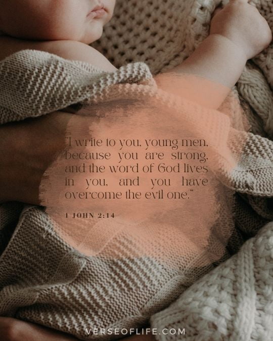 1 John 2_14 Baby Shower Bible Verses for Baby Boys