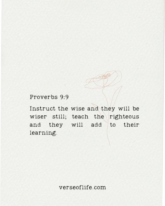 Proverbs 9_9 30 Inspiring Back to School Bible Verses for Teachers