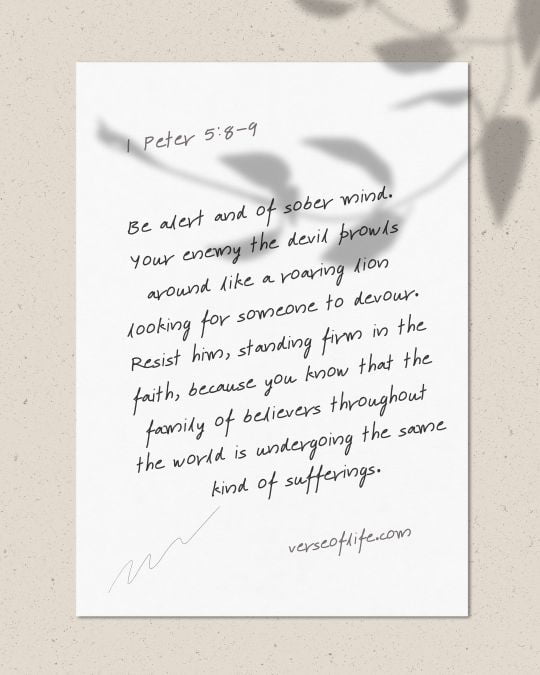 1 Peter 5_8-9 100 Bible Verses to Memorize